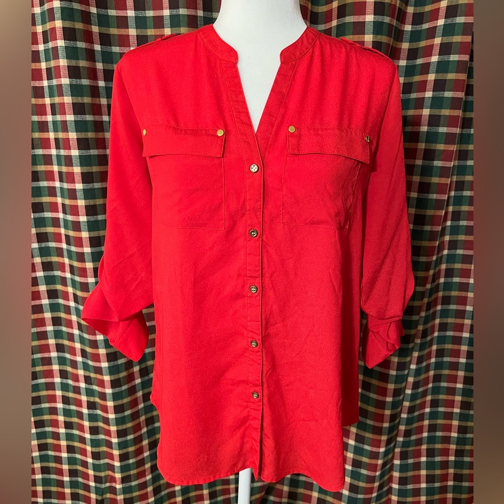 Charter Club Red Button Down Shirt